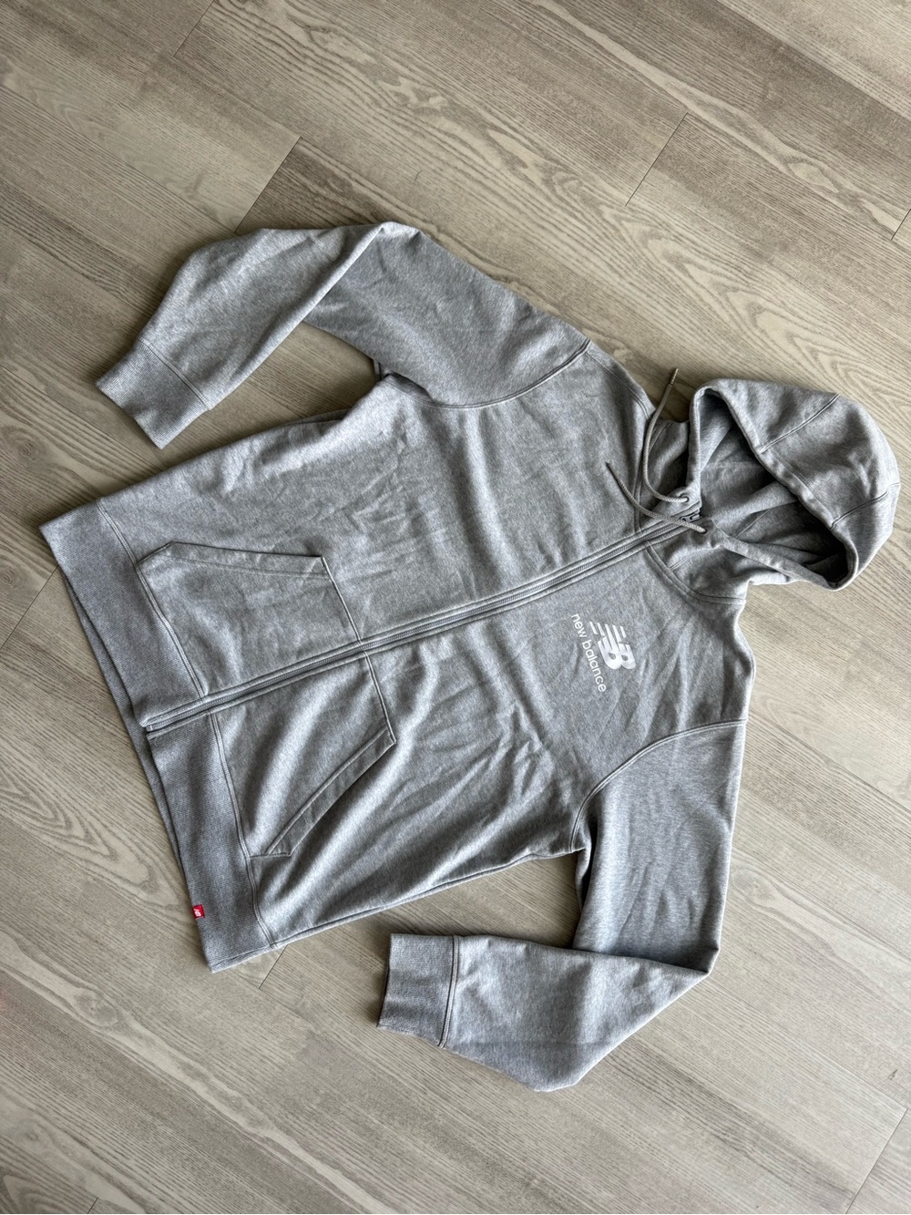 New Balance Light Gray Full-Zip Hoodie with Hood